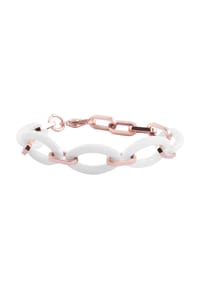 Adelia's Bold Style - Armband – Gliederarmband aus Keramik 21 cm - weiß