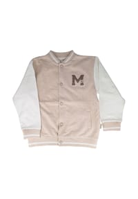 maximo® - MINI-Sweat Jacke,College-Style Motiv, Druckknöpfe - beigemeliert
