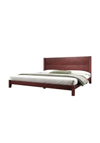 KOMHTOM - Plattformbett 180x200 cm mit Kopfteil und Lattenrost, Braun - Braun- 160x200 cm