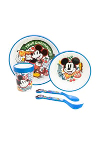 Disney - Disney Mickey Mouse Kindergeschirr Set 5-teilig Rutschfestes Ess-Set - Mehrfarbig 25,5x6,5x20 cm