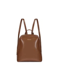kazar - Minimalistischer brauner Rucksack mit goldener Hardware - Braun