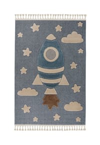 Kayoom - Kinderteppich – Kinder- und Spielteppiche Modena 416 in blau – Kinderfreundlich - blau