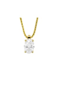 MONCARA - Damen Anhänger mit Kette, 585er Gold, 1 Diamant Oval ca. 1,00 Karat - Gelbgold