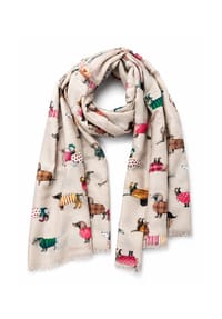 collezione alessandro® - Schal Bodo warmer Winterschal mit Dackel-Print - beige