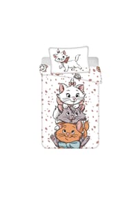 Disney - Marie Cat "Friends" Bettwäsche-Set für Kinderbett 100x135 cm + 40x60 - Weiß 100x135 cm