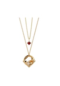 carolin stone - Anhänger mit Kette 925/- Sterling Silber 1 Granat - gelb