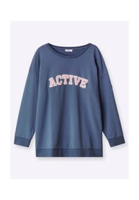 sheego - Sweatshirt - rauchblau-hellblau-bedruckt