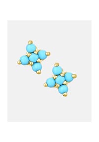 VANLERÉ - Ohrstecker, mit Turquoise, 375 Gelbgold - gold