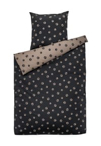 elegante - Mako-Satin-Bettwäsche "Paws" - SCHWARZ-BEIGE