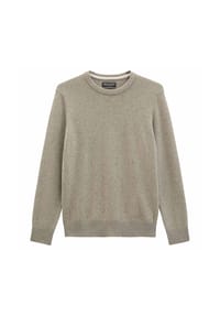 Marc O'Polo - Herren Strickpullover - Knit Pullover Longsleeve, Regular Fit, Rundhals, Grobstrick, Wollanteil - Graubeige