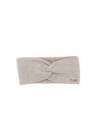 CAPO - Stirnband, Kaschmir Strick, doppelt, mit Knoten - beige