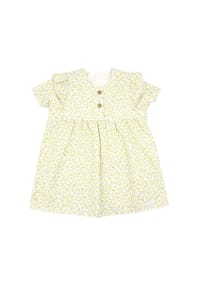 maximo® - BABY GIRL-Kleid, Blümchenstoff Rüschenärmel - narzisse-streublümchen