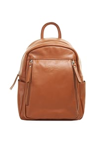 Samantha Look - Rucksack Echt Leder, Made In Italy - cognac