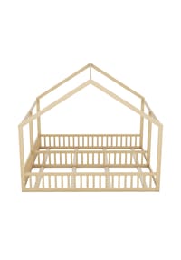 KOMHTOM - Einzelbett 90x200 cm, Holz natur, Hausform, 2-in-1 - Natürlich