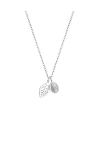 elli. - Halskette Erbskette Blatt Labradorit Edelstein 925 Sterling Silber - Gold