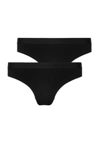 SNOCKS - Basic Brazilian Slips, 2er-Pack, für Damen - 9 BLACK
