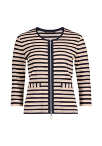 BETTY BARCLAY - Shirtjacke mit Rippenstruktur - Beige/Dark Blue