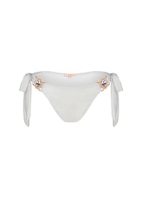 MODA MINX - Bikini Hose Lumiere Amour mit seitlicher Bindung und Steinbesatz - Candy Pink