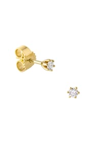 MONCARA - Damen Ohrstecker, 375er Gold, 2 Diamanten zus. ca. 0,10 Karat - Gelbgold