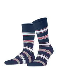 FALKE - Mittelhohe Socken, Rippbündchen, Streifen, für Herren - 6554 CORNFLOWER BL