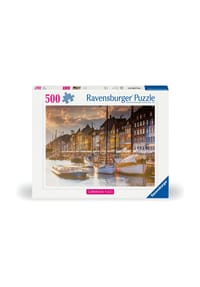 Ravensburger - Scandinavian Places Puzzle "Sonnenuntergang in Kopenhagen", 500 Teile - 