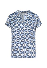 BETTY BARCLAY - Satin-Bluse mit Print - Blau/Weiß
