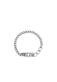 DIESEL® D LOGO - Diesel Herren-Glitzer-Kettenarmband aus Edelstahl, DX1627040 - Silber