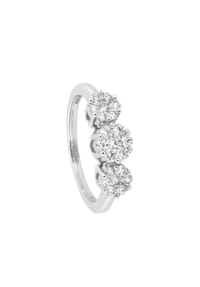 MONCARA - Damen Ring, 585er Weißgold, 21 Diamanten zus. ca. 0,75 Karat - Weißgold