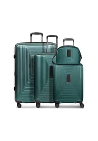 REDOLZ Essentials 14 - Essentials 14 4-Rollen Kofferset + Beautycase 4 tlg. mit Dehnfalte - aubergine metallic