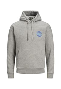 JACK & JONES - Hoodie Colton Backprint Kapuzensweatshirt - grau