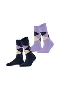 Burlington - Socken Everyday, Rippbündchen, 2er-Pack, für Damen - 6130 PLUM