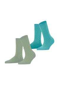 ESPRIT - Kurzsocken, 2er-Pack, elastische Bündchen, Punkte, für Damen - 50 FLAMINGO/KAHVEK