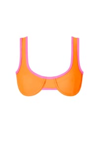 MODA MINX - Bikini-Oberteil im Kontrast-Design - Tangerine