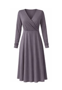 CAROLIN RICK - Jerseykleid mit Wickeloptik am Oberteil - Cognac
