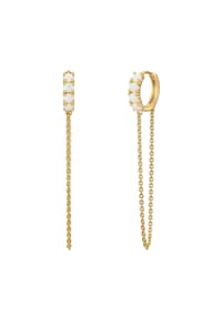 GLANZSTÜCKE MÜNCHEN - Damen Ohrringe aus 925/- Sterling Silber in Gelbgold mit Opal (synth.) - gelbgold