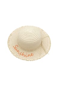 maximo® - Hut, Fransen, Schriftzug, für Kinder - 38 WOLLWEISS WOLLW
