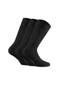 Rohner Advanced Socks - Unisex Socken, 3er Pack - Cotton, Kurzsocken, Basic, einfarbig - Schwarz