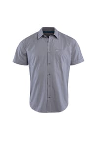 STOOKER® - HUDSON Herren Kurzarm-Hemd - check aqua grey