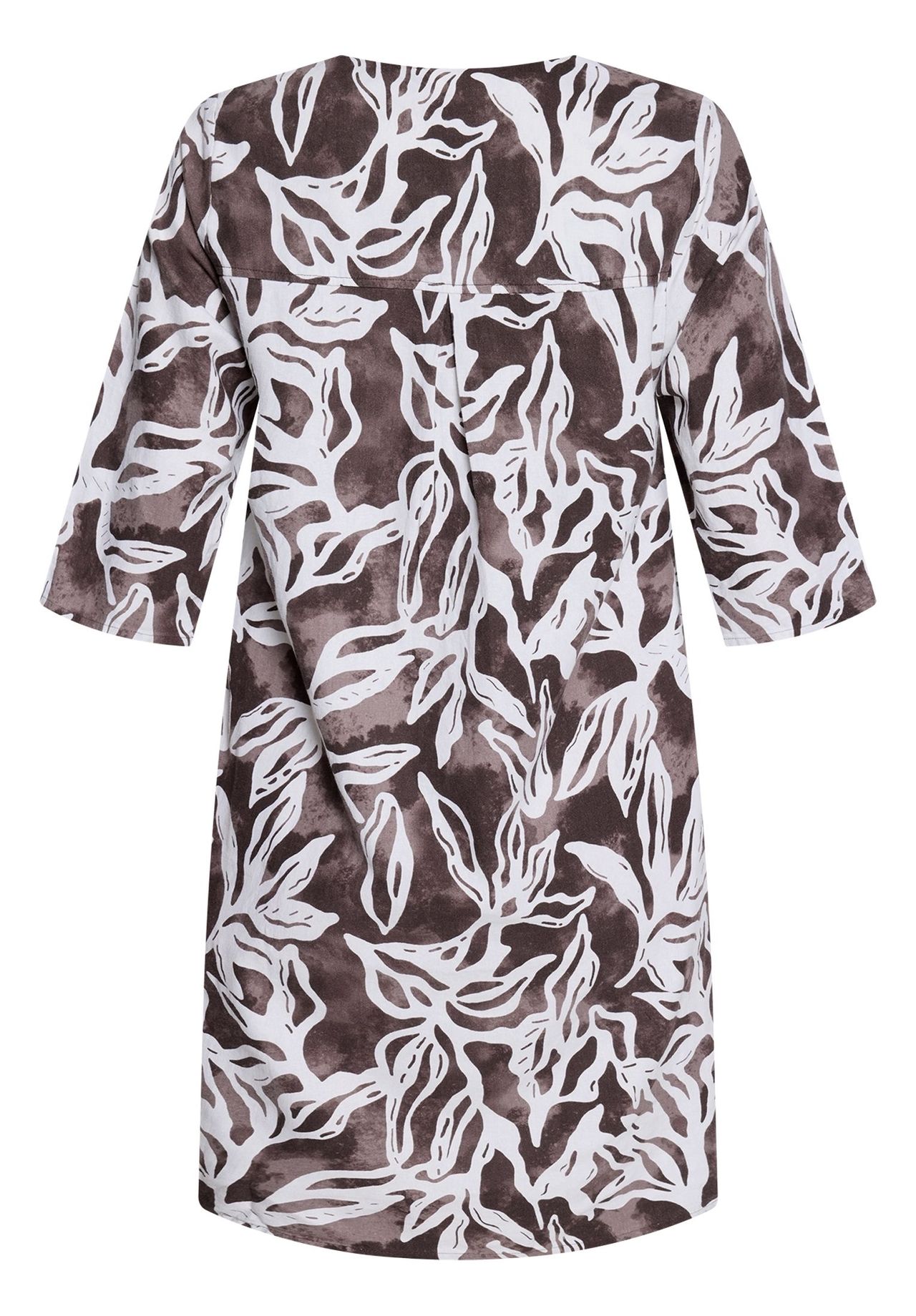 Cartoon Sommerkleid, Leinenanteil, FüR Damen, Beige|Weiß, 38