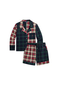 POLO RALPH LAUREN - Shorty Cozy Flannel, Baumwolle, für Damen - 976 BLKWATCH DSHPL