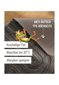 WECONhome Badteppich Fiete - Hoch-Tief-Effekt - Badteppich - anthrazit grau