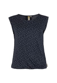 ROADSIGN® australia - Damen Top Diamonds aus Viskose mit All-Over-Print und Raffung auf der Rückseite - navy