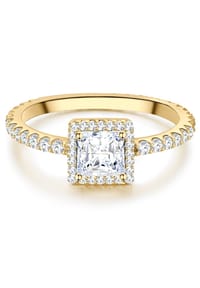 TRILANI 1934 - Ring Sterling Silber gelbgold Zirkonia weiß - gelbgold