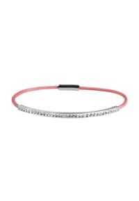 Adelia's Bold Style - Armband aus Leder mit Strass Steinchen 18 cm - silber
