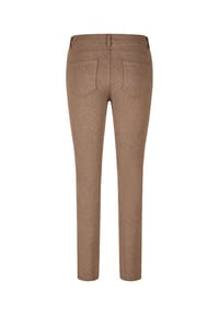 STOOKER® - MILANO JERSEY PRINT Damen 5-Pocket-Hose lang - brown check