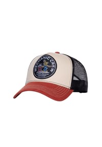 KING KEROSIN - Trucker Cap mit rundem Patch Mechanic Crew - beige