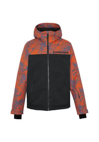 CHIEMSEE - Skijacke mit unifarbenen und gemusterten Partien - 9021 Black/Orange