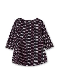 sheego - 3/4-Arm-Shirt - schwarz-gemustert