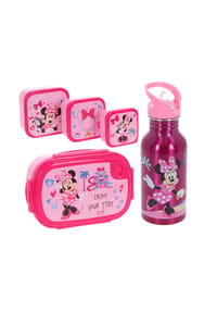Disney - Disney Minnie Mouse Lunchpaket 5-tlg. Brotdose Trinkflasche Snackbox - Rosa Einheitsgröße