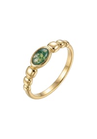 NOELANI - Damen Ring, 925er Silber mit Achat - GOLD